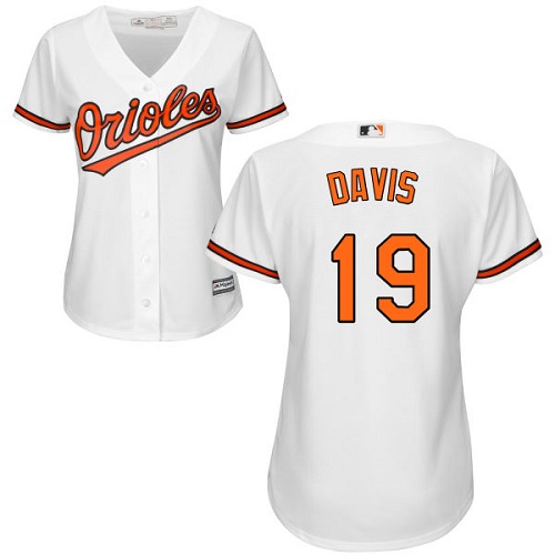 Orioles #19 Chris Davis White Home Women's Stitched MLB Jersey
